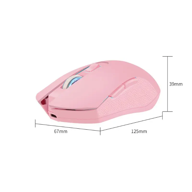 Розовый бесшумный светодиодный оптическая игровая мышь 1600 dpi 2,4G USB Беспроводная мышь для ПК ноутбука 667C