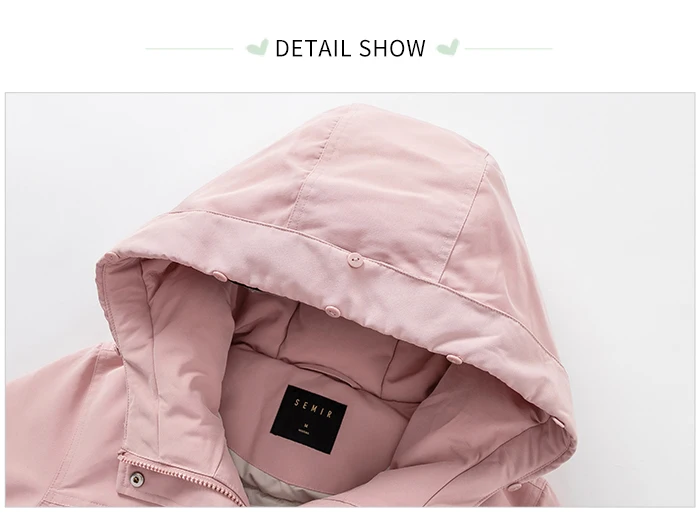 SEMIR Хлопковая женская парка зимнее Новое Свободное длинное пальто с меховым воротником ветровка средней длины теплое пальто