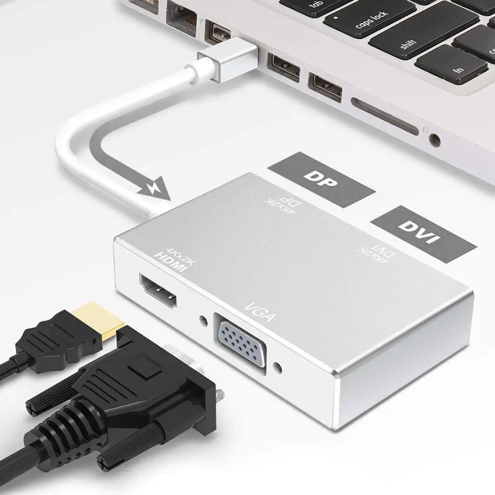 Переходник Mini DisplayPort на HDMI VGA DIV 4k Thunderbolt 2 конвертер DP кабель для MacBook 13 Surface Pro 4