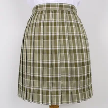 Японская JK Униформа юбка Студенческая Высокая талия плиссированная летняя юбка темно-зеленая винтажная клетчатая юбка школьная форма юбка Мори для девушки