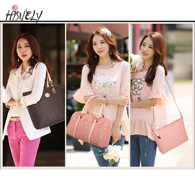 Hisuely 6 комплектов Для женщин Bone узор сумки Сумка Crossbody сумка композитный сумки дизайнер леди Известные модные сумки Лидер продаж