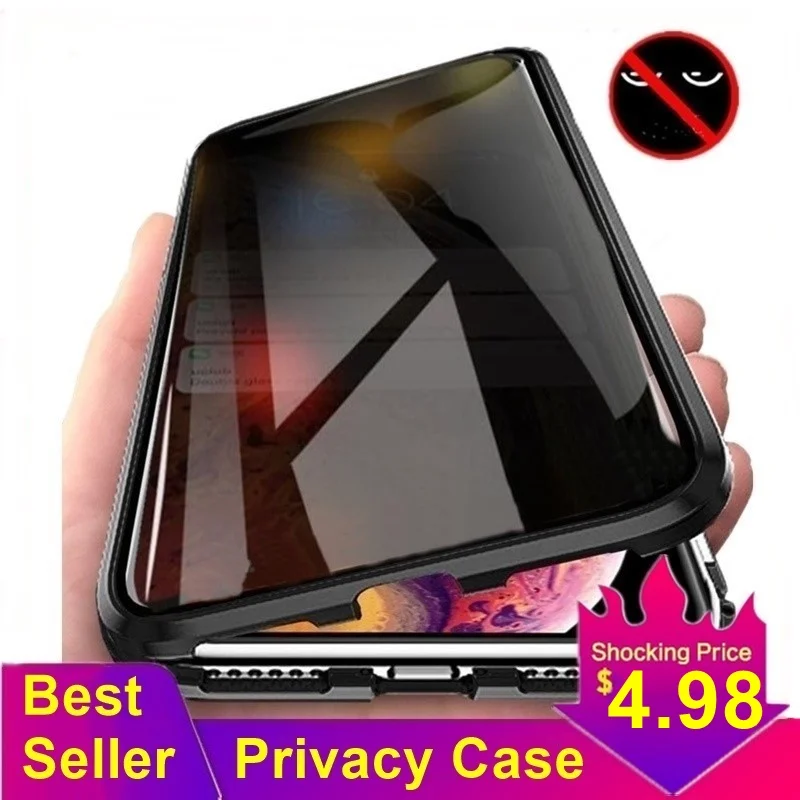 Магнитный защитный чехол из закаленного стекла для iphone 11 Pro XR XS MAX X 8 7 6S 6 Plus 360 |