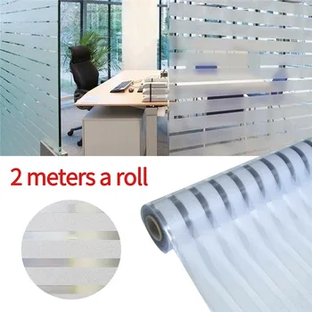 

Horizontal Stripe Frosted Glass Stickers Office Bathroom Decorative Film Static Adhesive-free Glass Decorative Window Film