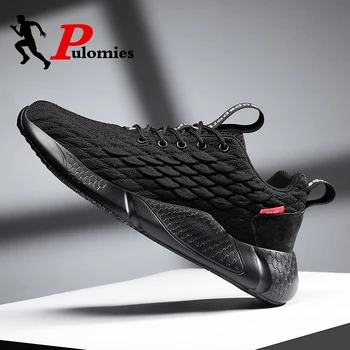 

PULOMIES New Summer Men Casual Shoes Men Sports Shoes Lace-up Breathable Mesh Sneakers Men Tennis Shoes Running Shoes Walking