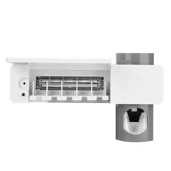 

2 in 1 UV Home Bathroom Toothbrush Sterilizer Holder Auto Toothpaste Squeezers Automatic Toothpaste Holder Squeezer Set