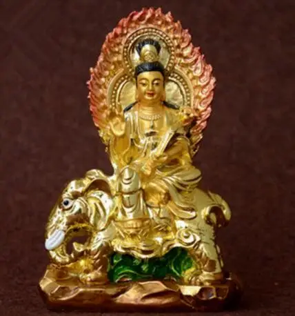 

Superb Chinese Samantabhadra Sitting On Elephant Buddha Resin Figure Blessing Safe And Auspiciousness Statue