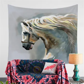 

Simple Cartoon Animal White Pattern Tapestry Wall Hanging Beach Cat Tapestry Polyester Picnic Blanket Decor Large Carpet