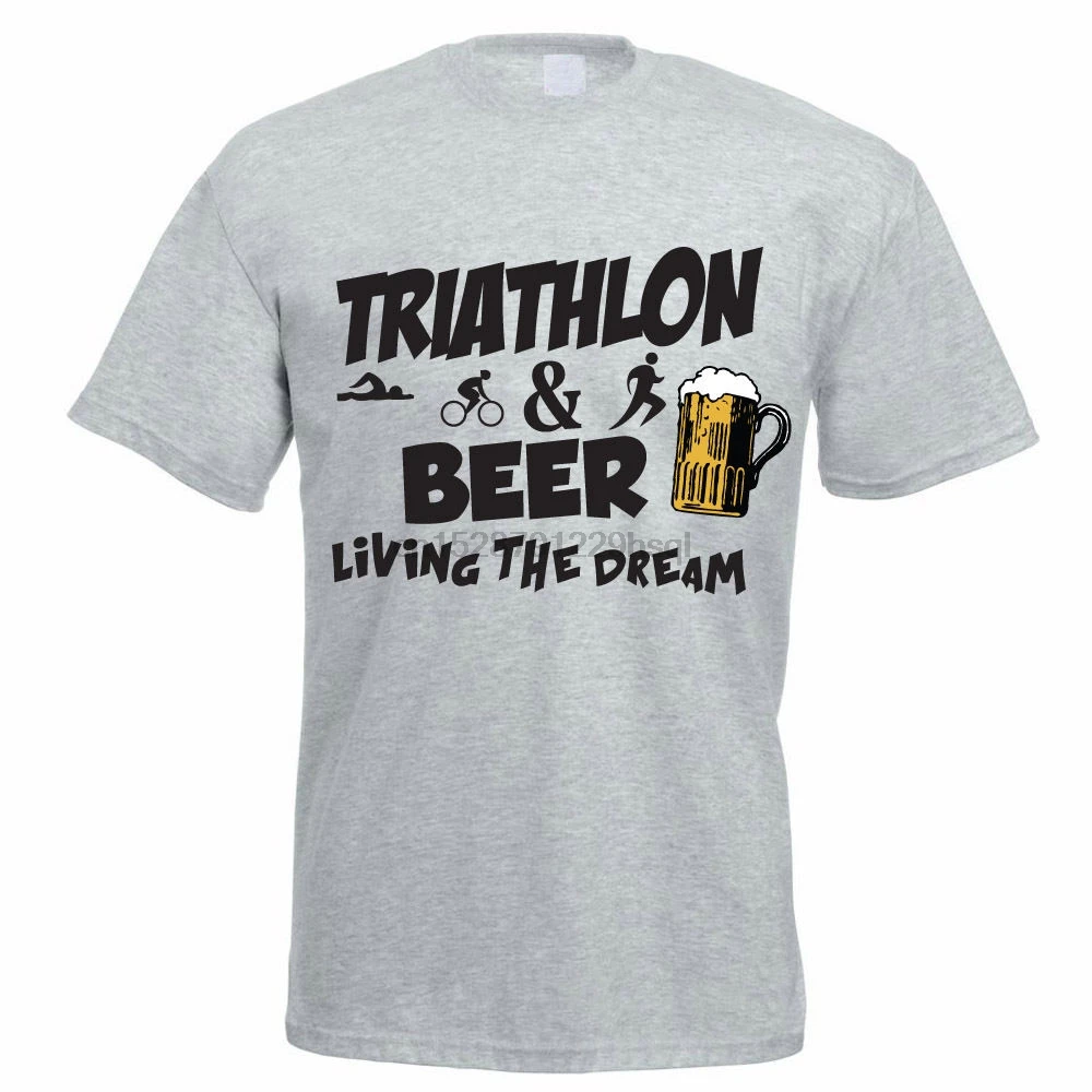 Лето 2019 женские топы с коротким рукавом Мужская футболка для триатлона и пива