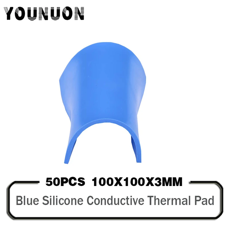 

50 шт. 100 мм x 100 мм 100x100x3mm Процессор Термальность Pad радиатор охлаждения Проводящий силиконовый коврик для компьютерной GPU Процессор радиатор Охлаждающая подставка