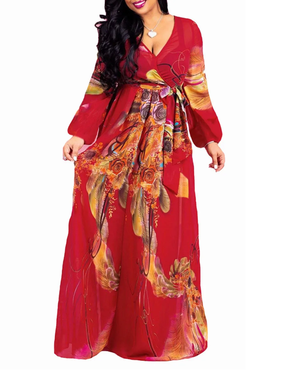 

Big Size 4XL Chiffion Women Summer Dress 2020 Boho Casual Printed Hawaii Long Maxi Dress Robe Femme Vestiods Tunic Cover Up