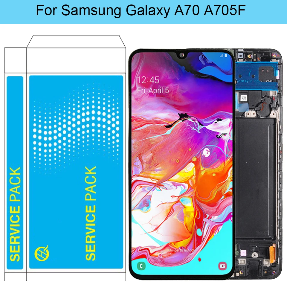 Kopen Originele A70 LCD Voor Samsung Galaxy A70 LCD Met Frame SM A705F A705F DS Super Amoled Display Touch Screen Digitizer montage