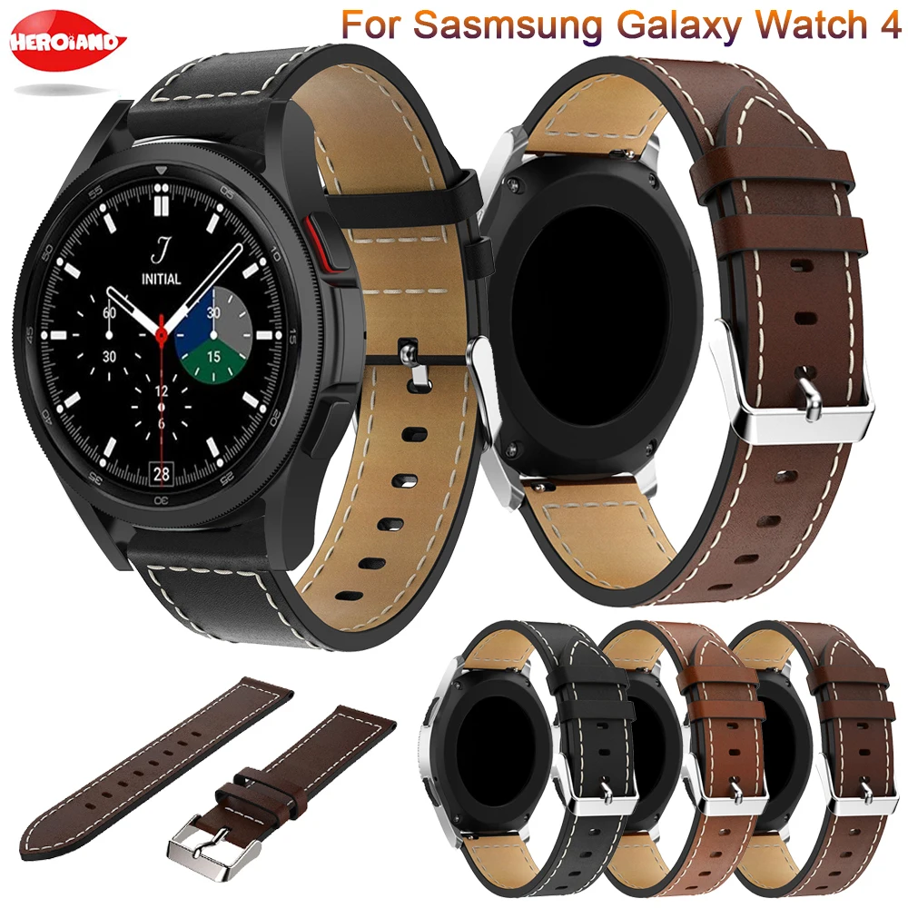 

20mm Watch Strap for Samsung Watch 4 40mm 44mm Bracelet for Samsung Galaxy Watch 4 Classic 42mm 46 leather Watch4 Bands Correa