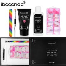 Розовый прозрачный полиэтиленовый Гель для быстрого наращивания, УФ светодиодный акриловый гель для наращивания, полигелевый раствор для выскальзывания, жидкий набор для дизайна ногтей