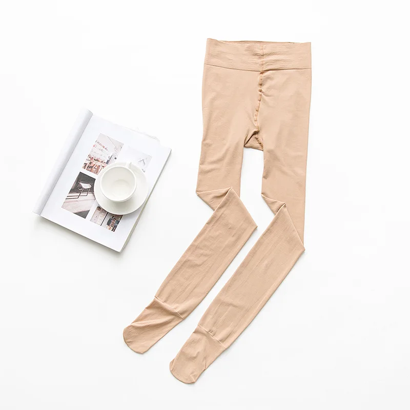 Ample waistline Tights* high waist, abdomen closure, hip lifting, Tights* lady's spring and autumn thin silk Tights* Spandex - Цвет: Skin