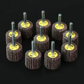 

10Pcs 80 Grit Sanding Flap Wheel Disc Polishing Woodworking Grinder Rotary Tool For Deburring And Blending