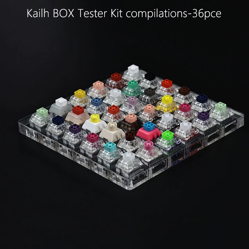 36 switch switches tester with acrylic base blank keycaps for mechanical keyboard  kailh TTC greetech box