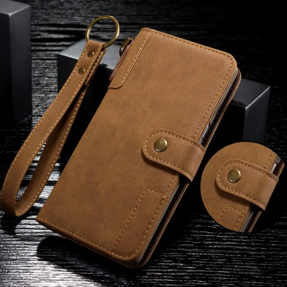 brown Для samsung Galaxy S9 S10 5G S8 Plus S10e S6 S7 Edge роскошный из натуральной кожи чехол держатель для карт Стенд телефон защитный чехол - Цвет: brown