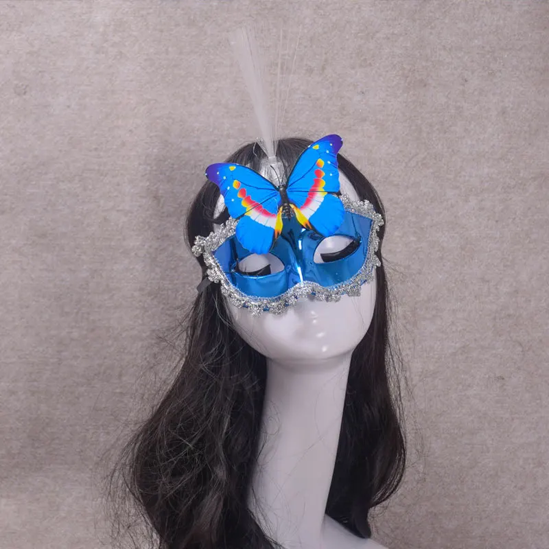Womens Light Blinking LED Glow Butterfly Mask Venetian Mard Gras Masquerade Masks Party Wedding Festival Cosplay Costume Purim