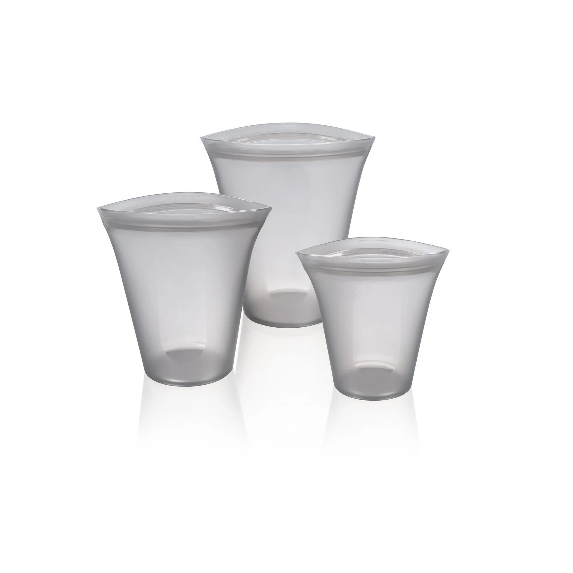 3 PCS Cups 3 шт. 3 типа силиконовые герметичные контейнеры с замком-молнией для кухонного хранения, многоразовые оригинальные силиконовые чаши для хранения еды, чашки, сумки, набор - Цвет: 3 PCS Cups
