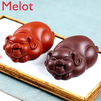 

Yixing Purple Sand Tea Pet Decoration Boutique Supportable Handmade Tea Pet Tea Set Tea Table Accessories Lucky Pig Tea Pet