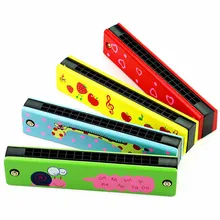 Harmonica mignon à 16 trous, jouets éducatifs Montessori, motifs de dessin animé, instrument à vent pour enfants, cadeau pour enfants