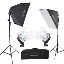 Профессиональный комплект фотостудии для фотосъемки 50*70 см софтбокс 2 м осветительный стенд фотография 4 в 1 держатель лампы 45 Вт комплект лампочек