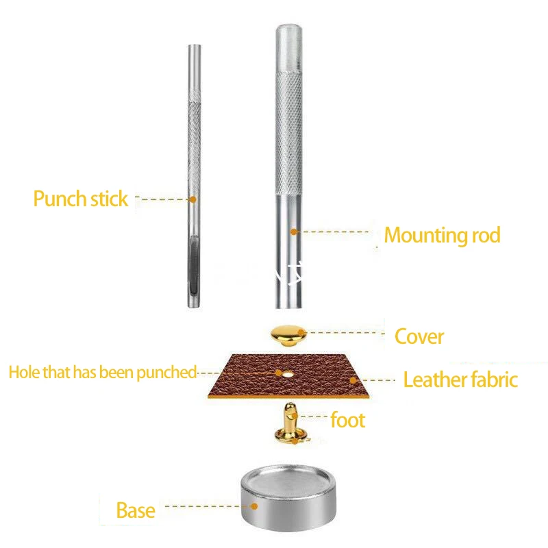 Экологически чистая медь двойная заклепка 360 наборы 3 размера 4 цвета инструменты разноцветные кожаные аксессуары