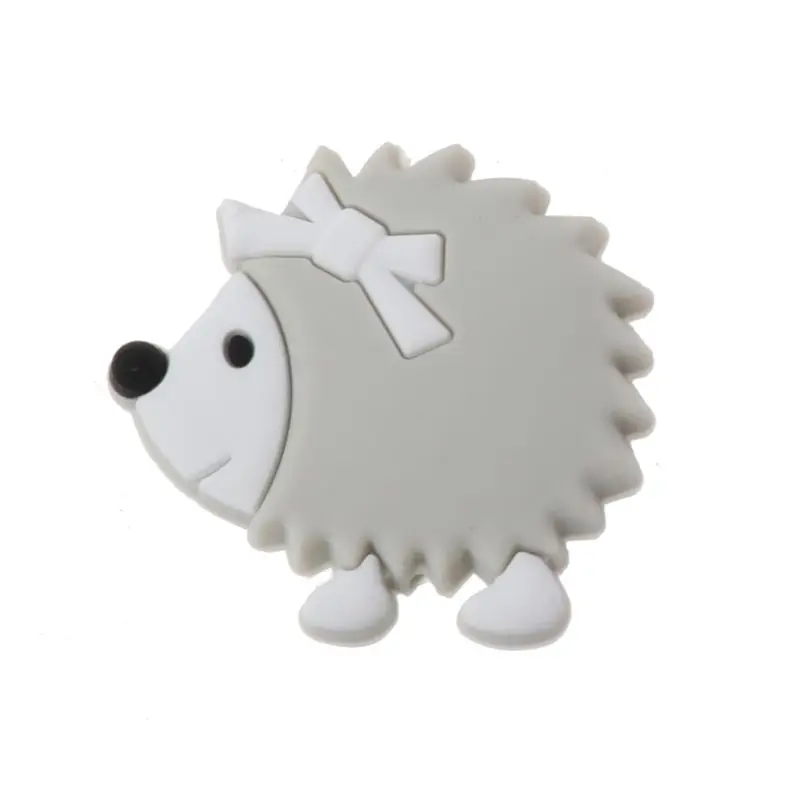 10-Gray Детская силиконовая соска с цепочкой, прекрасный ежик, безопасный зуб, аксессуары, сделай сам, Детская Соска с зажимом, ручная работа - Цвет: 10-Gray