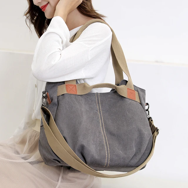 Canvas Hobos Bag Women Handbags Female Designer Large Capacity Leisure Shoulder Bags for Travel Weekend Outdoor Bolsas Colors 6