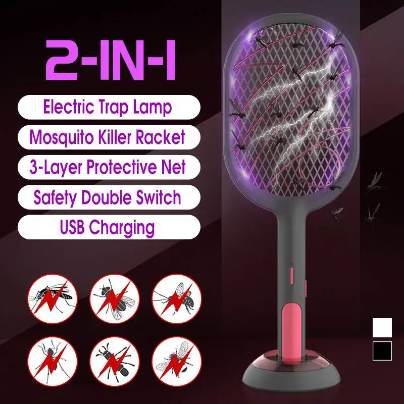 3000V Электрический насекомых ракетки мухобойка Zapper USB 1200 мА/ч перезаряжаемая