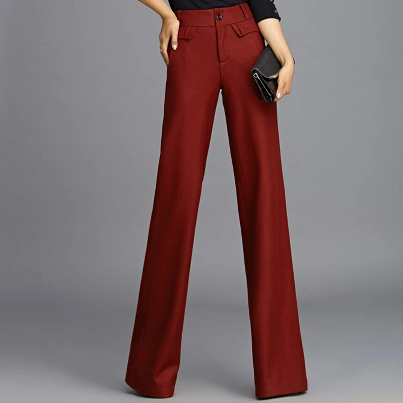 New Wool Wide Leg Pants Big Feet Pants 