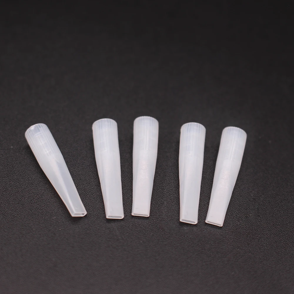 100pcs/lot 7 Flat Tattoo Tips Permanent Makeup Eyebrow/Eyeliner/Lips Giant Sun Machine Tattoo 7F Needle caps