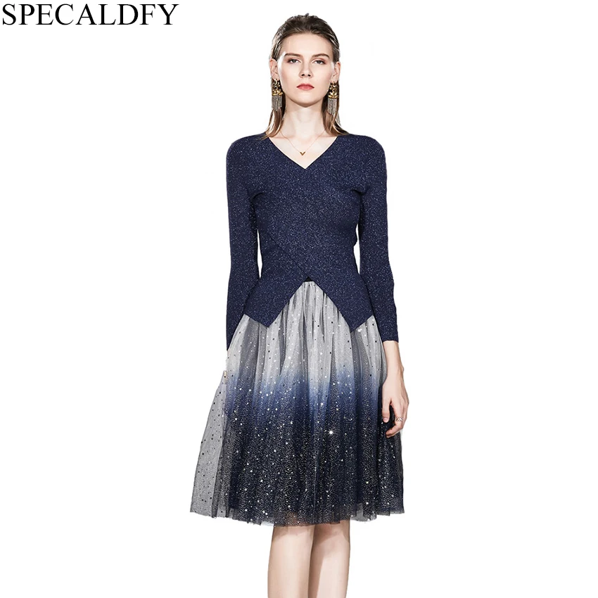 Женский трикотажный Костюм двойка дизайнерский подиумный костюм из блестящего