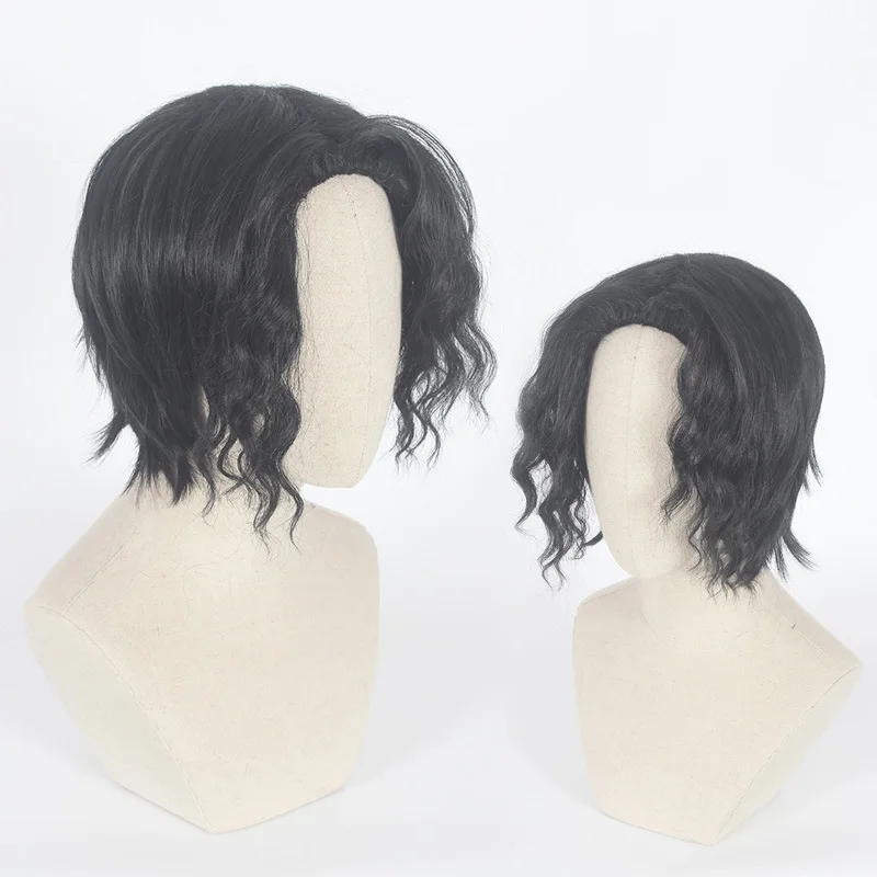 Demon Slayer Kimetsu no Yaiba Kibutsuji Muzan Black Short Curly Wig Cosplay Costume Heat Resistant Synthetic Hair Men Women Wigs |