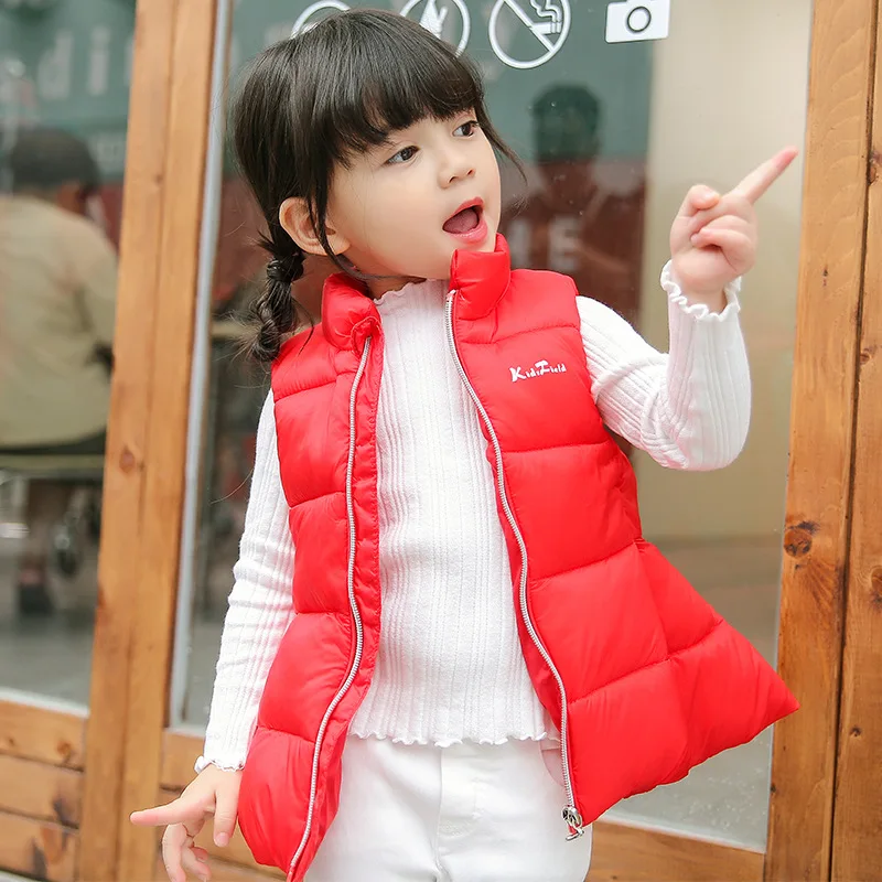 

2019 New Children Vests Winter Ultra Light White Duck Down Vest Coats Boys Girls Sleeveless Jacket Kids Windproof Warm Waistcoat
