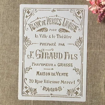 

A4 29cm Vintage French File Ticket DIY Layering Stencils Wall Painting Scrapbook Coloring Embossing Album Decorative Template