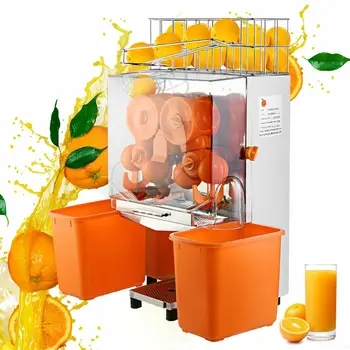 

220V Electric Orange Juicer Commercial Auto Feed Lemon Squeezer Machine for Drink Bar Home Supermarket 20 Oranges per Min