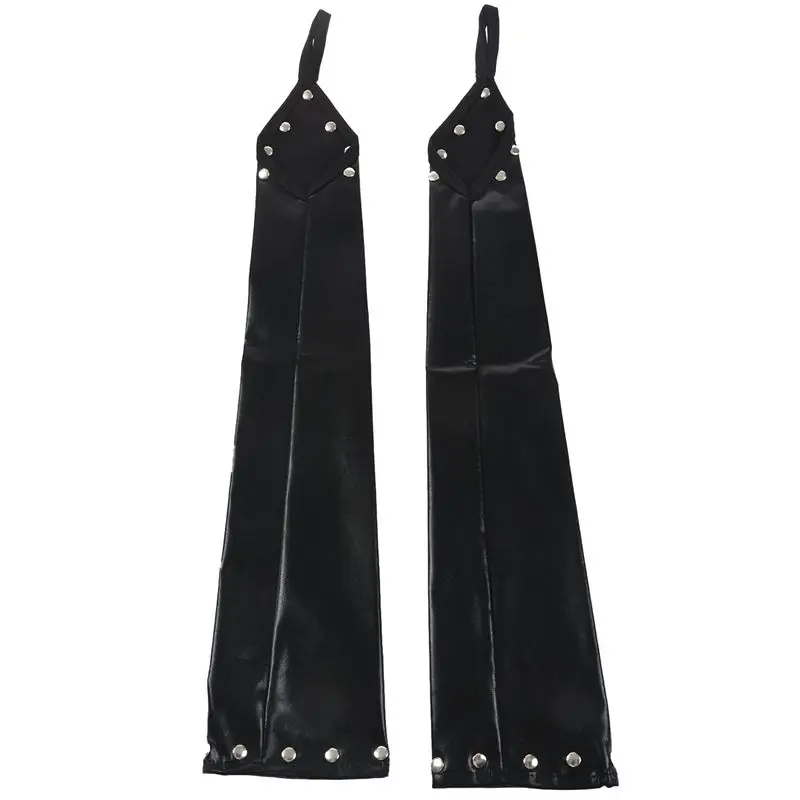 1 пара Glam Arm Warmer Goth Wet Look блестящие металлические перчатки без пальцев Клубная одежда костюм, черный