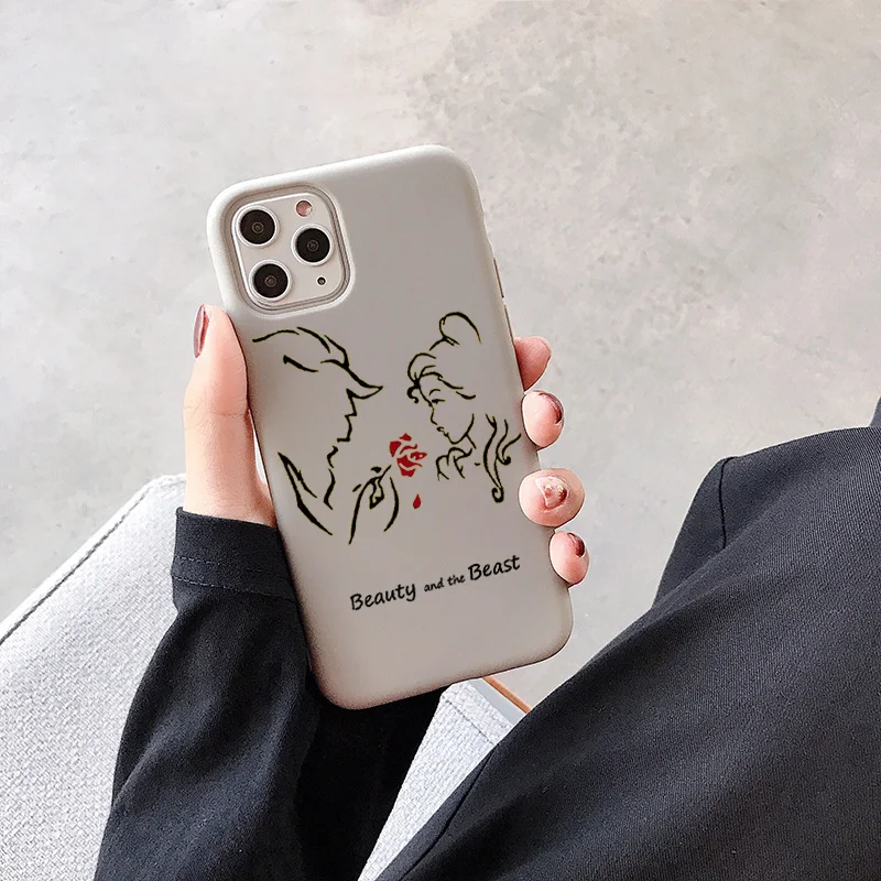 Couple Beauty and the Beast Cover for iPhone 11 X XR Xs Max 8 7 6 Plus 6S 5S SE Soft Silicone Phone Case Coque Fundas Bag