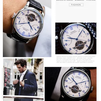 

Parnis 43mm Skeleton Watch Automatic Watch PVD Case Men Power Reserve Tourbillon Mechanical Watches Men Gift Relogio Masculino