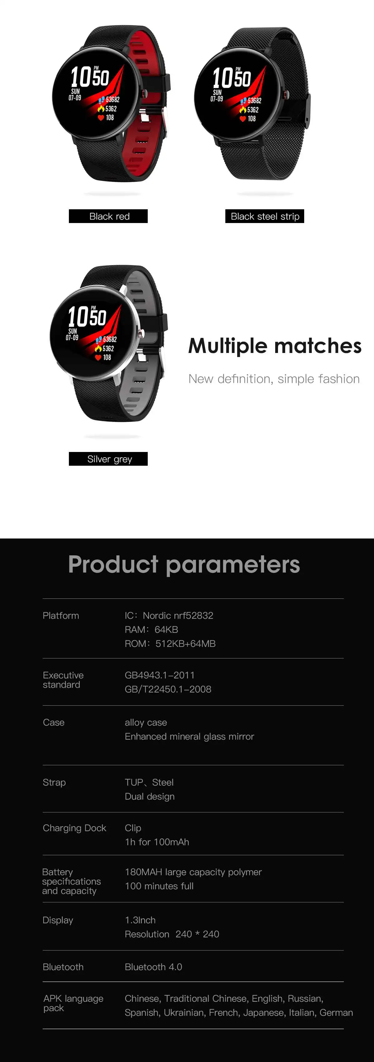 Microwear L10 2.5D цветной экран IP68 сердечный ритм ECG O2 электрокардиограмма монитор напоминание Alipay Milanese bluetooth умные часы