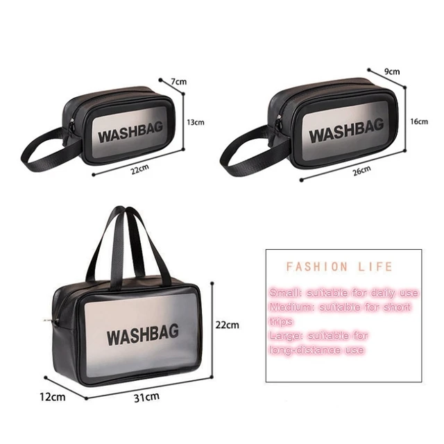 Travel Storage Toiletry Organize Women Waterproof PVC Cosmetic Portable Bag Transparent  Zipper Make Up Case Female Wash Kit 6