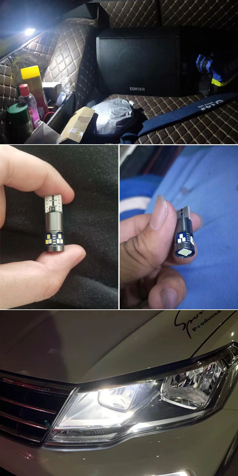 Автомобильный светодиодный светильник T10 W5W светодиодный светильник Canbus No error 5W5 12V 18 SMD 6500K супер яркий белый Авто Клин боковые внутренние огни красный
