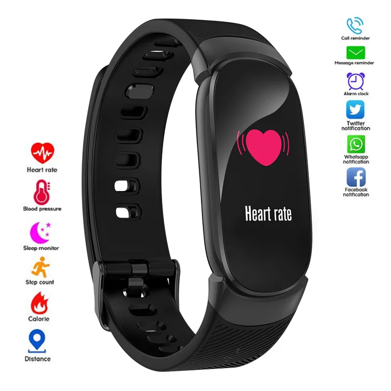 

696 Smart Bracelet Blood Pressure Heart Rate Monitoring Smart Watch Band Sleep Fitness Tracker Running For Women Android IOS