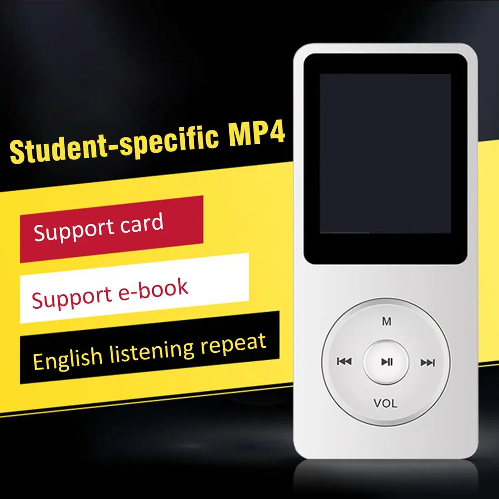Ультратонкий MP3-плеер колонки может воспроизводить 80H Lossless портативный walkman с радио FM Запись Hi-Fi Musik плеер