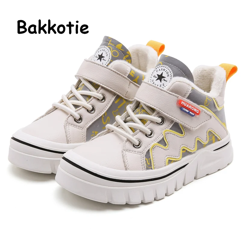 

Bakkotie 2019 New Baby Boys Winter Warm High Sneakers Girls Fashion Pink Sports Shoes Kids Reflective Black Fur Casual Shoes