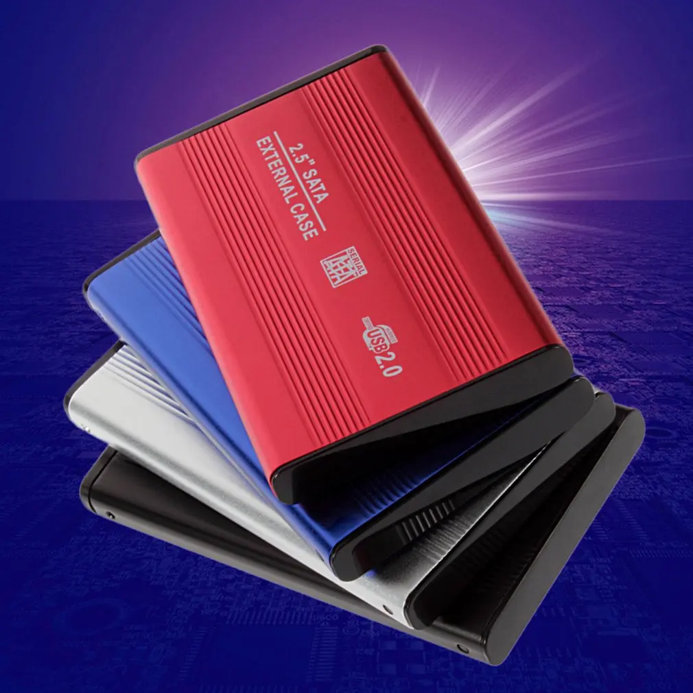 1 pcs USB 2.0 2.5 Inch Shockproof USB 2.0 Aluminum External Storage SATA Hard Drive HDD Enclosure Box Case