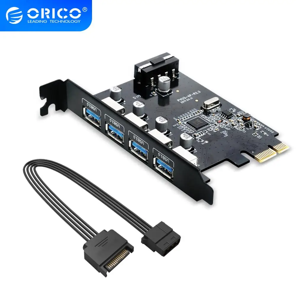 4-портовая USB3.0 PCI-Express карта/хост-карта контроллера 3 0 адаптер к USB концентратор с