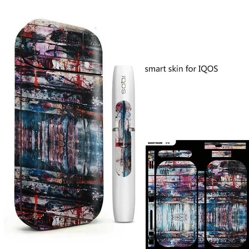 Волшебная Акула тигр череп стикер в стиле панк стерео пленка для IQOS 2,4 p 2,4 Plus печать крышка ПВХ кожаный чехол Защитная Наклейка