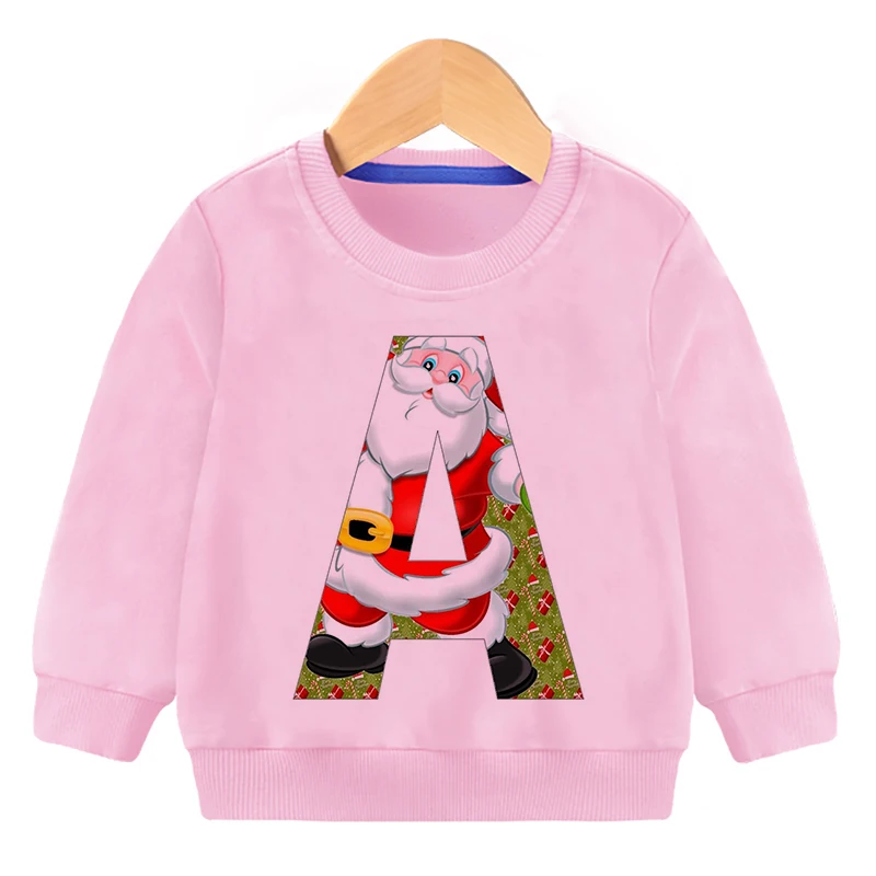 

Одежда для маленьких девочек, топы с рождественскими буквами, детская мультяшная футболка с длинным рукавом для девочек, наряд для маленьких мальчиков, пуловер